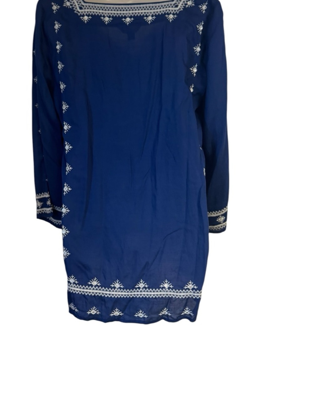 LUCKY BRAND Navy Top w/Embroidery Detail  SPRING/SUMMER   SIZE: MEDIUM    #H - Picture 7 of 10